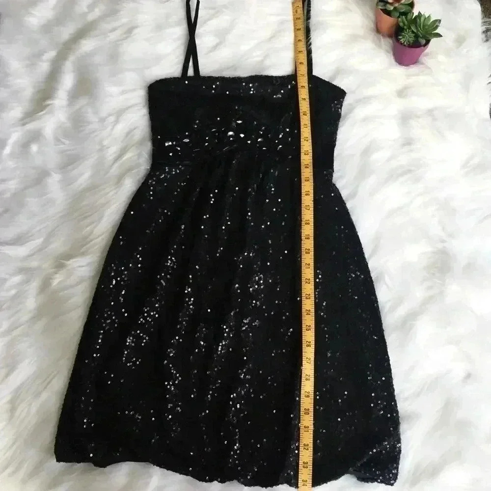 Jessica McClintock Black Sequin Bubble Dress - Picture 4 of 8